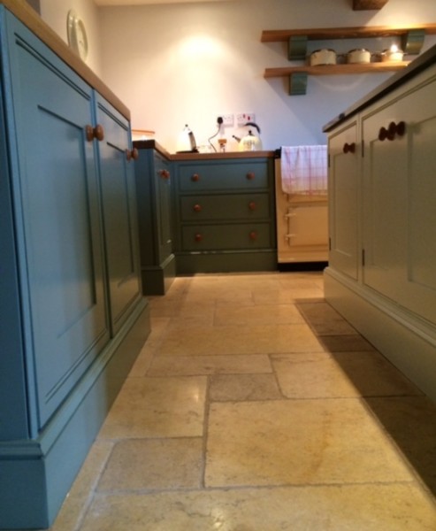 Hand painted kitchen Edgeworth using Fired Earth